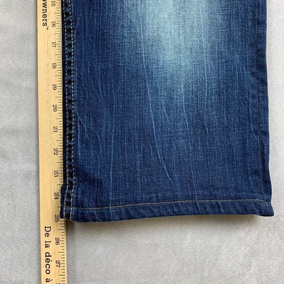 BKE Denim Buckle Mens Pants 36x25 Blue Jeans Seth Straight Leg Baggy Relaxed Fit - Picture 8 of 14
